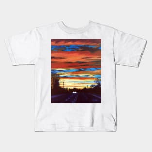 'SUNSET OVER REA ROAD' Kids T-Shirt